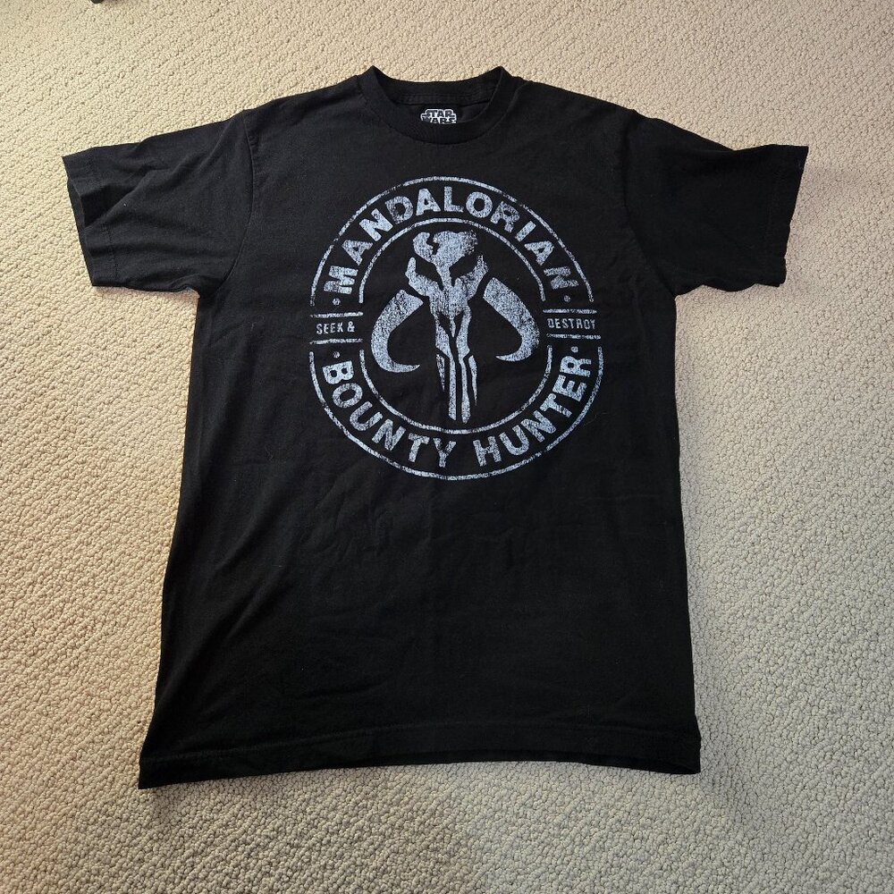 Star Wars Mandalorian Bounty Hunter Graphic T Shirt Mens Small